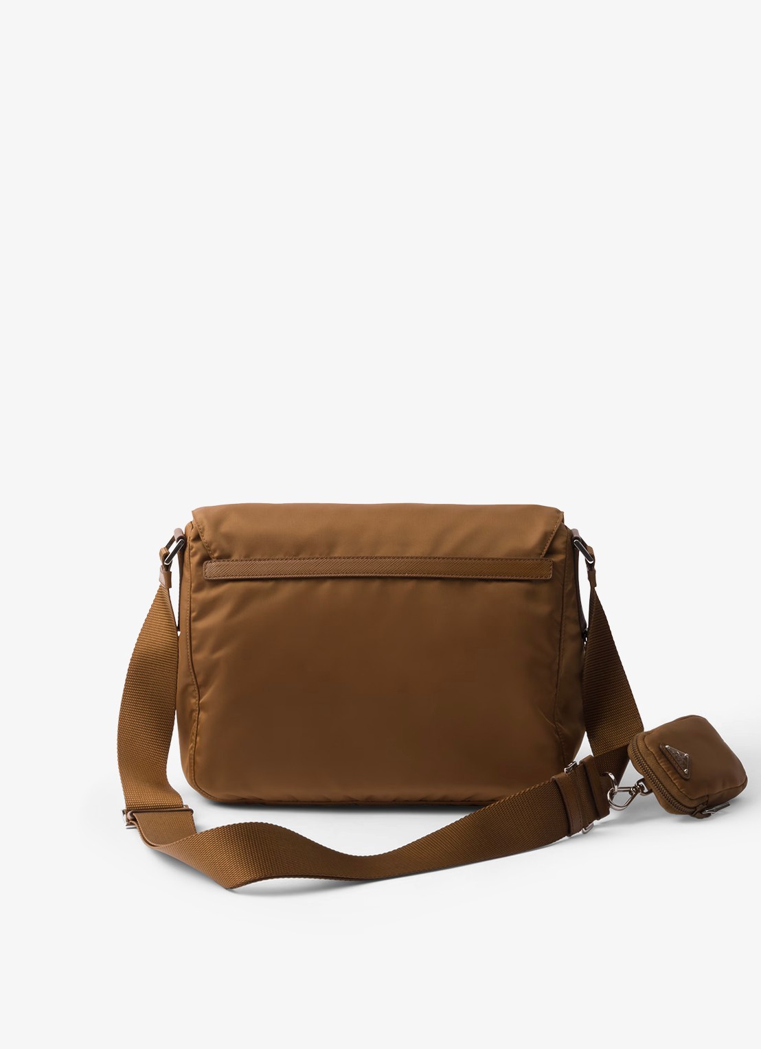 Prada Re-Nylon schoudertas met logo - achterkant 5 camel