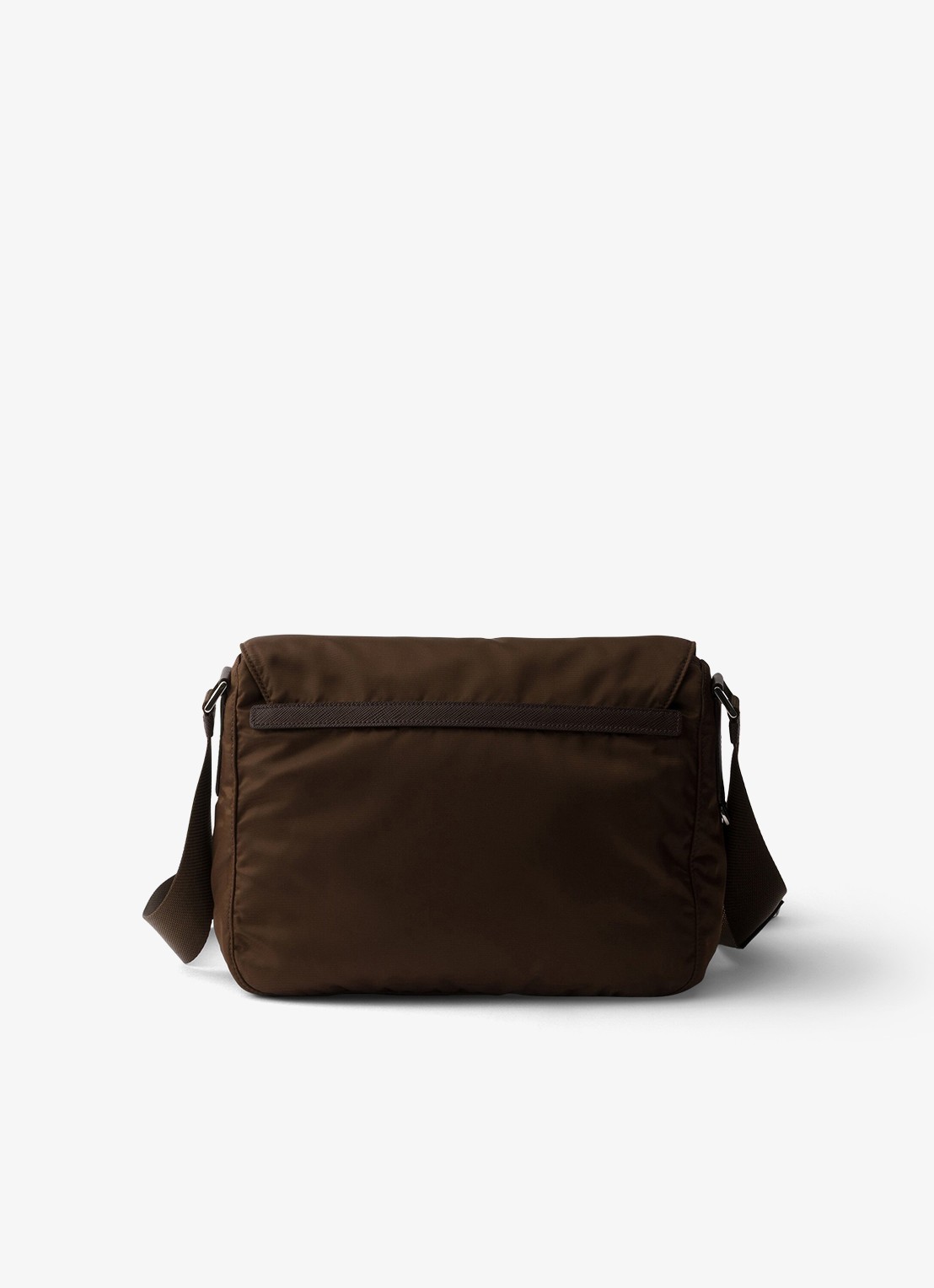 Prada Re-Nylon schoudertas met logo - achterkant 3 donkerbruin