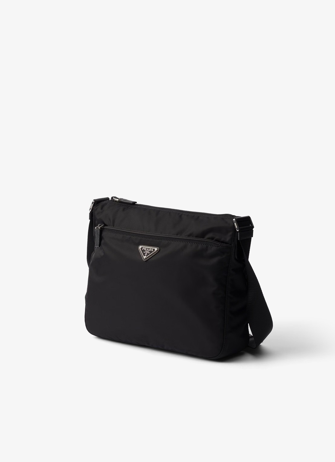 Prada Re-Nylon schoudertas met verstelbare schouderriem - detail 4 zwart