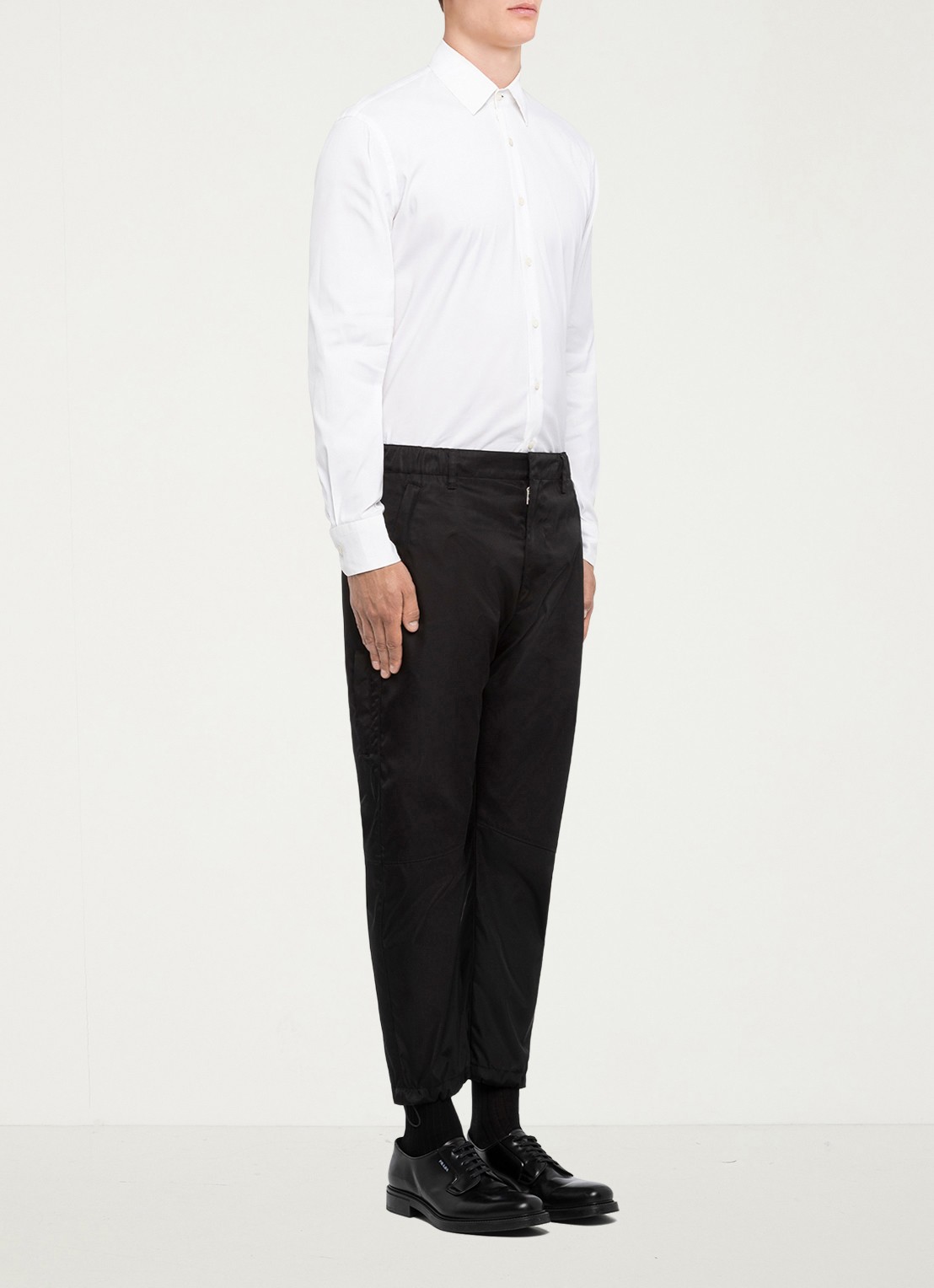 Prada Re-Nylon slim fit pantalon met steekzakken - detail zwart