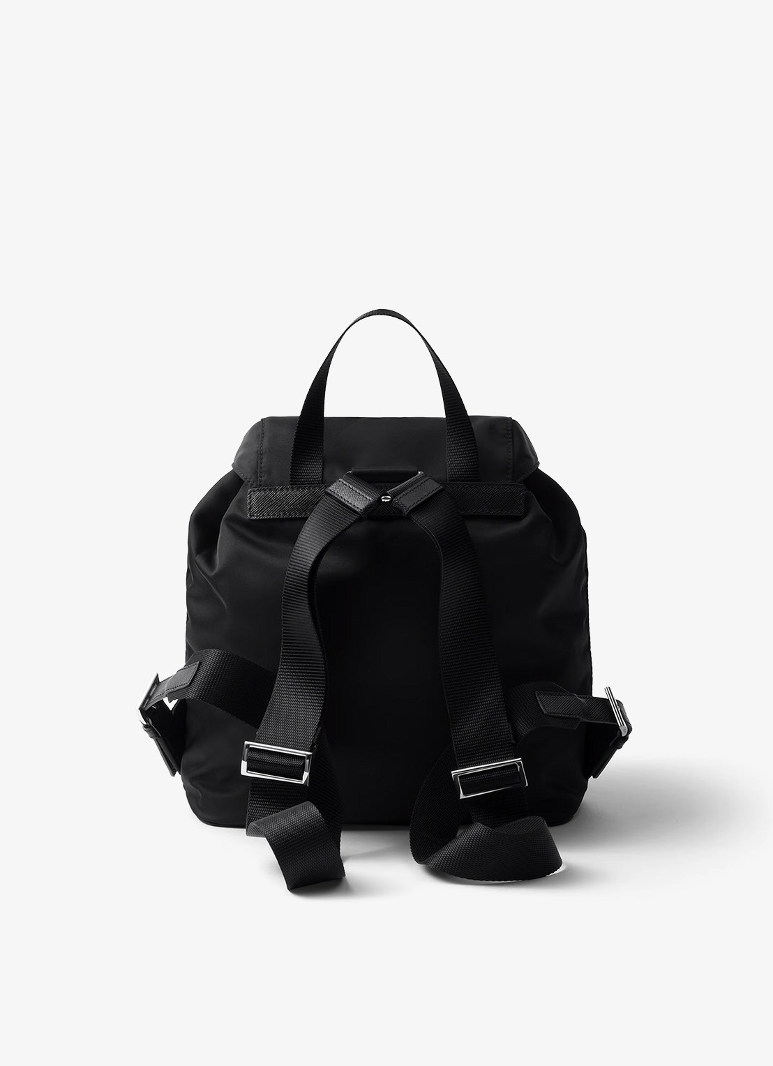Prada Re-Nylon Small rugzak met logo - achterkant 5 zwart