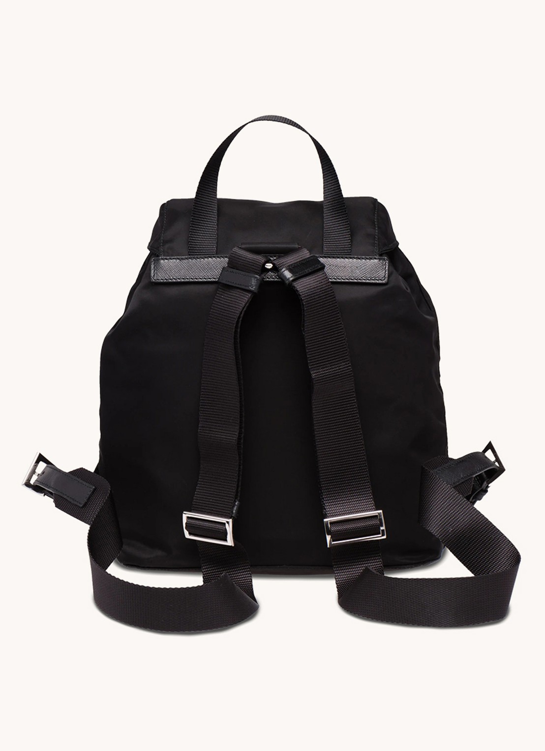 Prada Re-Nylon Small rugzak met logo - detail 4 zwart