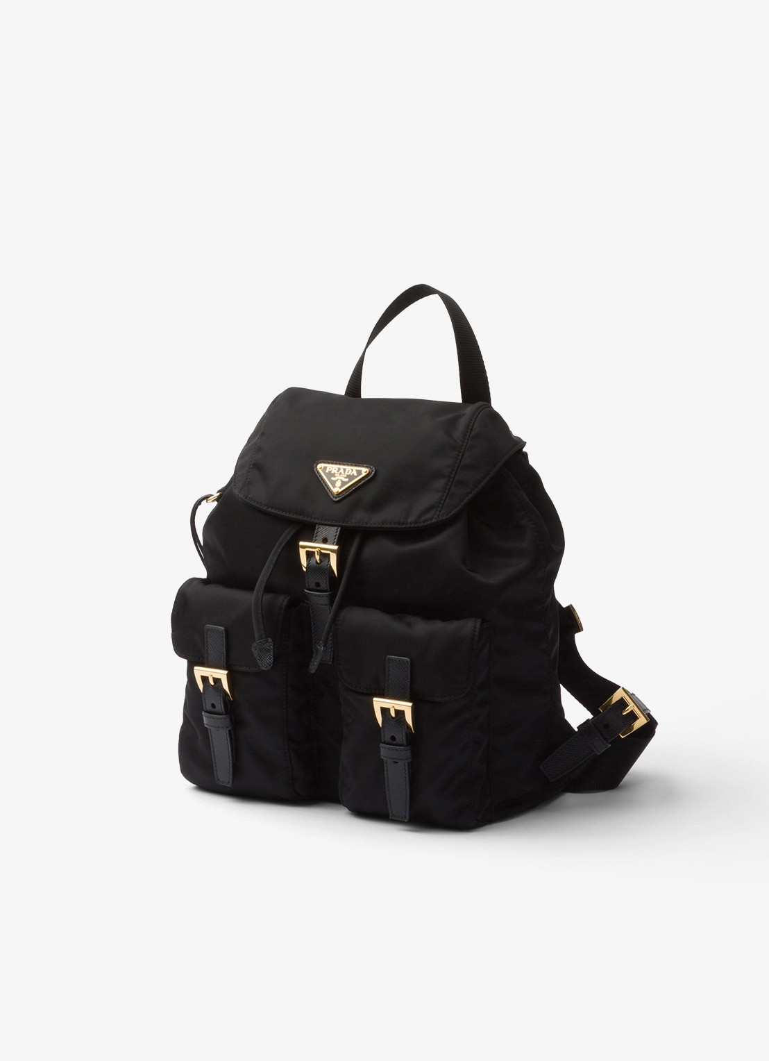 Prada Re-Nylon Small rugzak met logo - detail 4 diepzwart