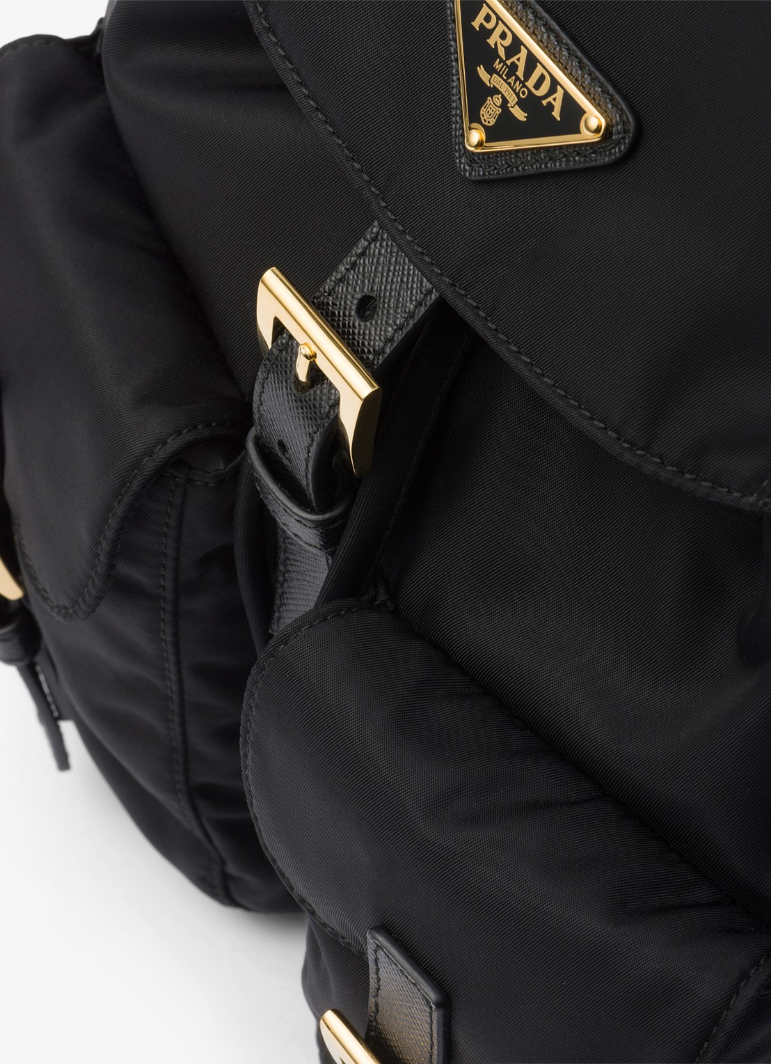 Prada Re-Nylon Small rugzak met logo - detail 6 diepzwart
