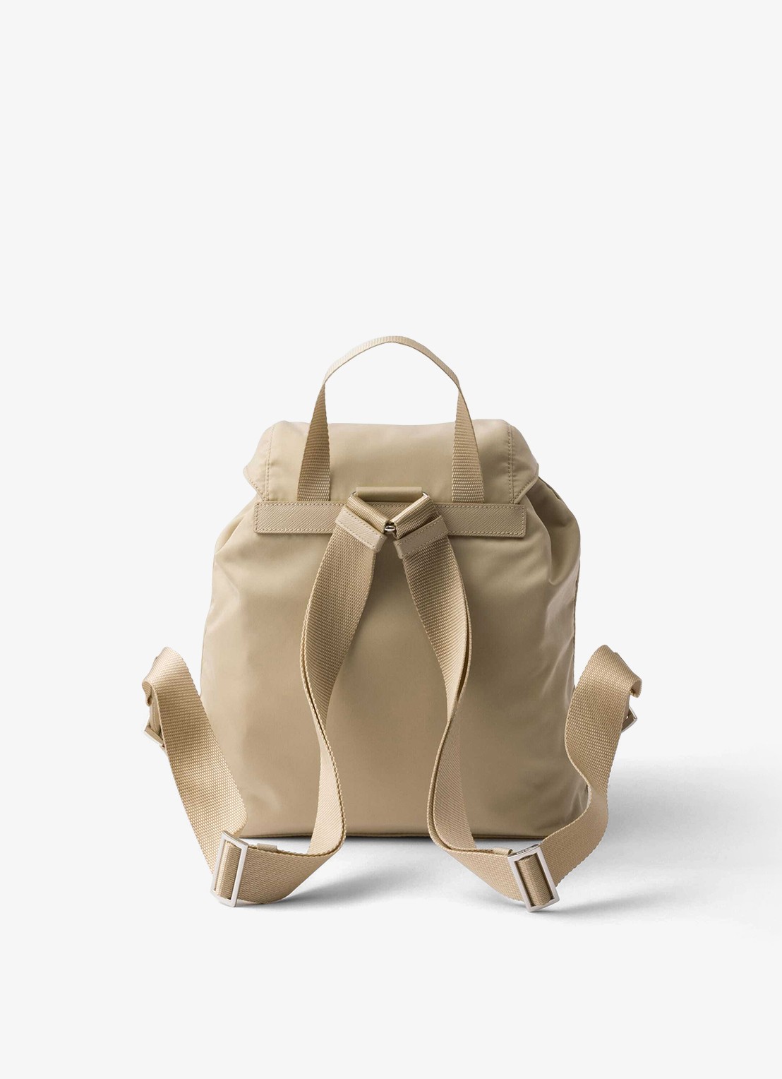 Prada Re-Nylon Small rugzak met logo - achterkant 6 beige