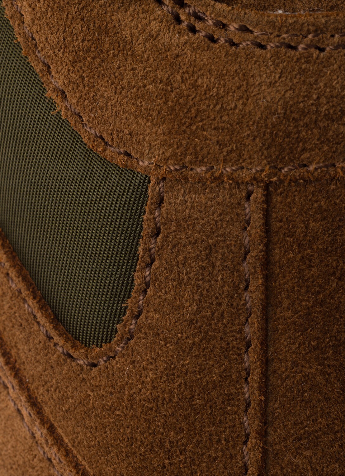 Prada Re-Nylon sneaker met suède details - detail 4 bruin