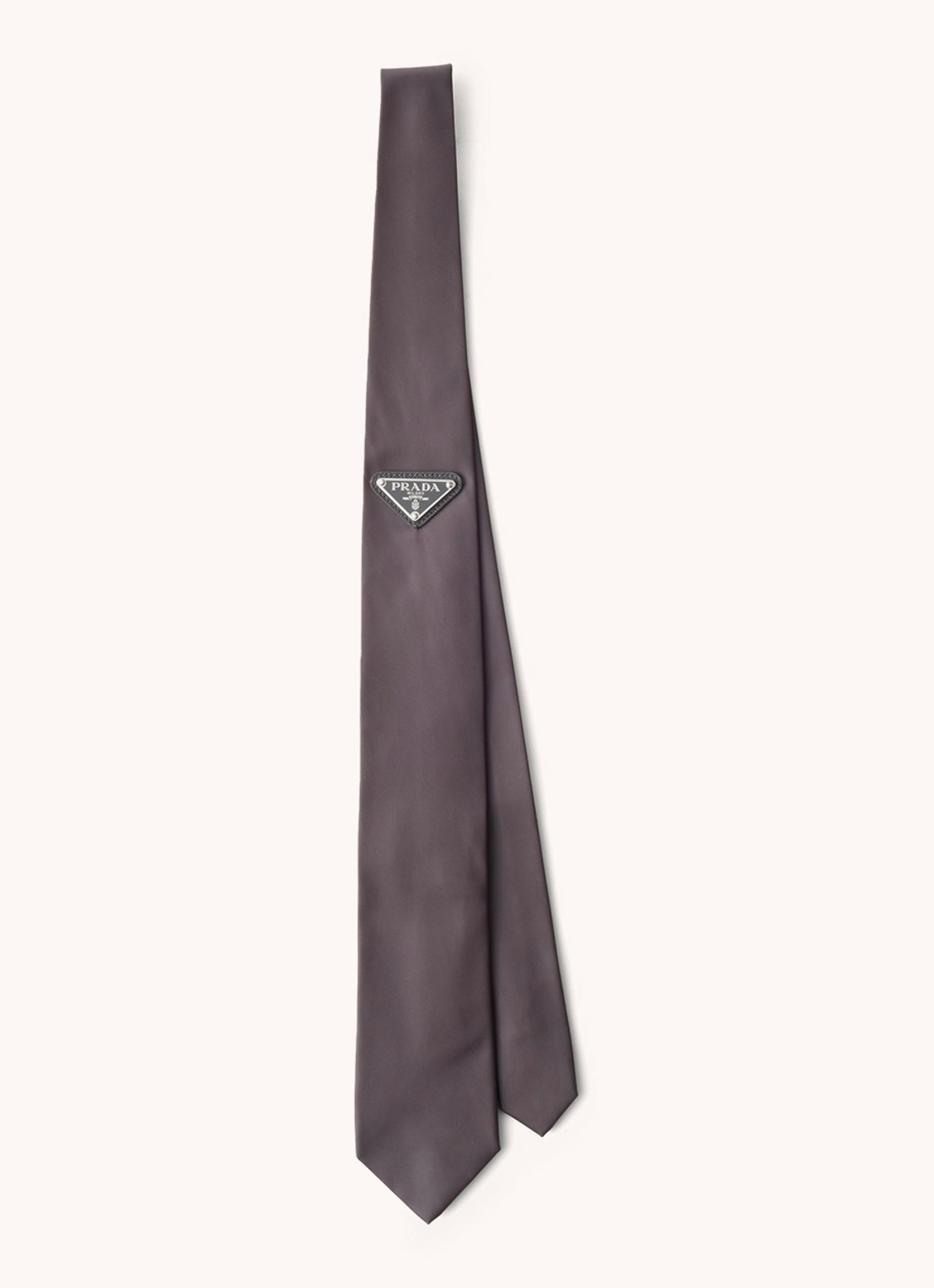 Prada Re-Nylon stropdas met logo - voorkant grijs