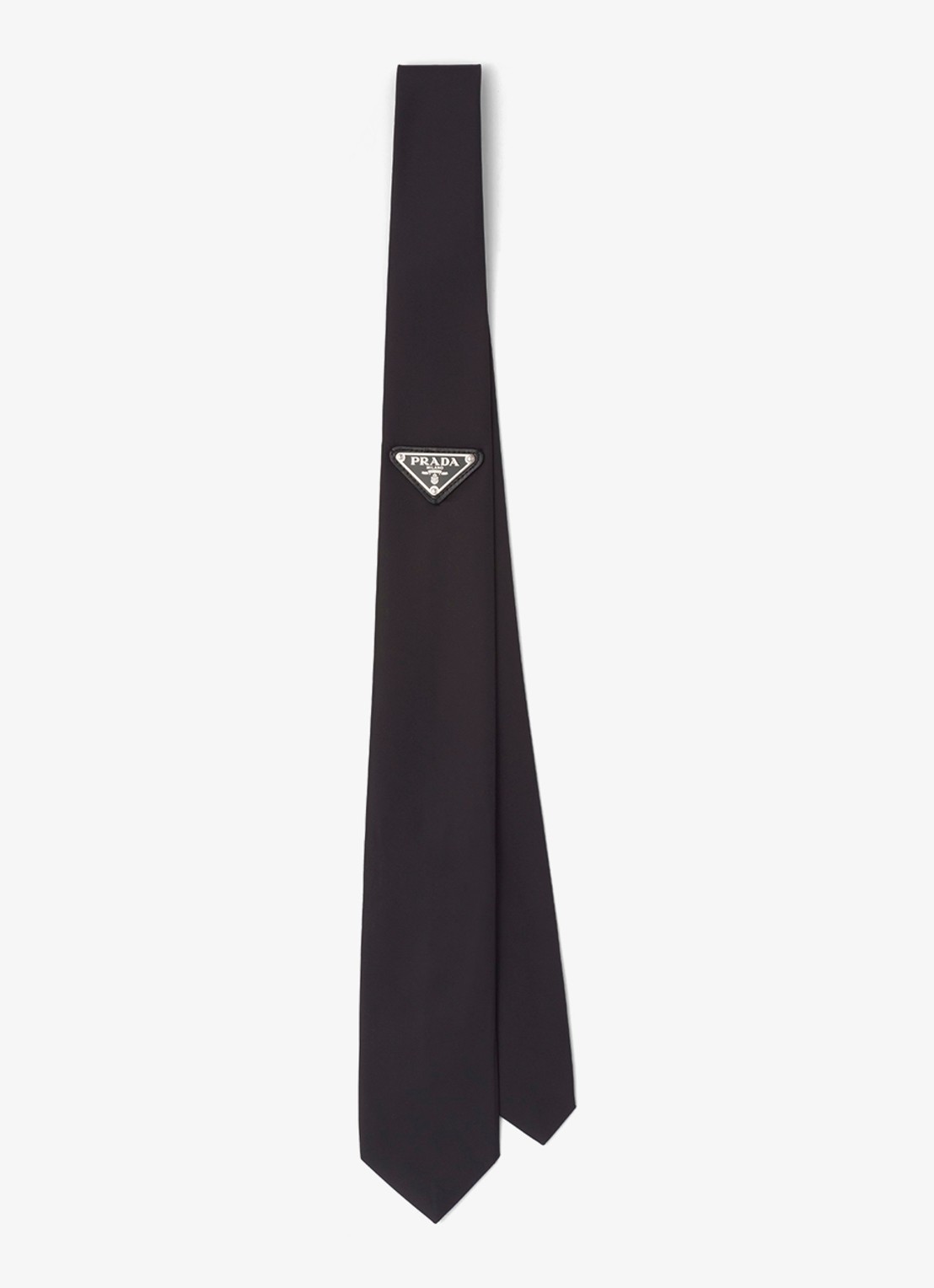 Prada Re-Nylon stropdas met logo - voorkant 2 zwart