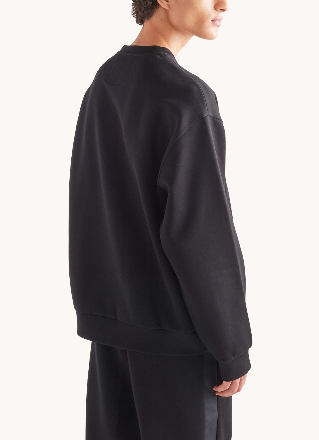 Prada Re-Nylon sweater met logo - detail 3 zwart