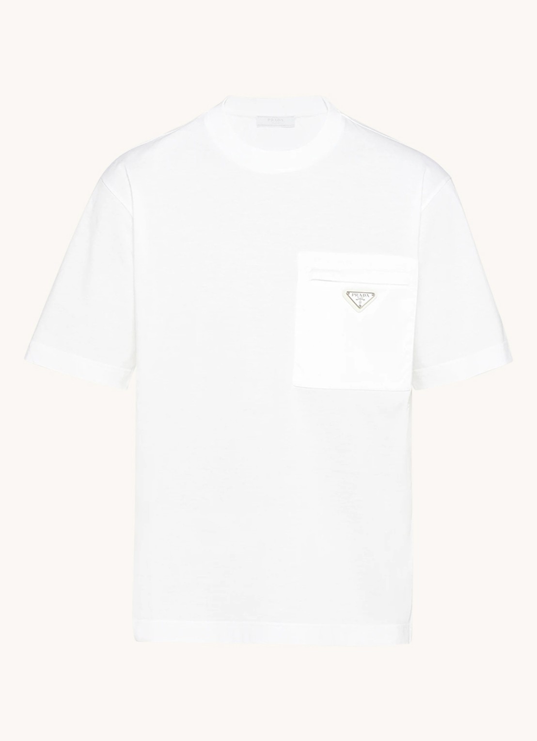 Prada Re-Nylon T-shirt met borstzak en logo - voorkant 2 wit