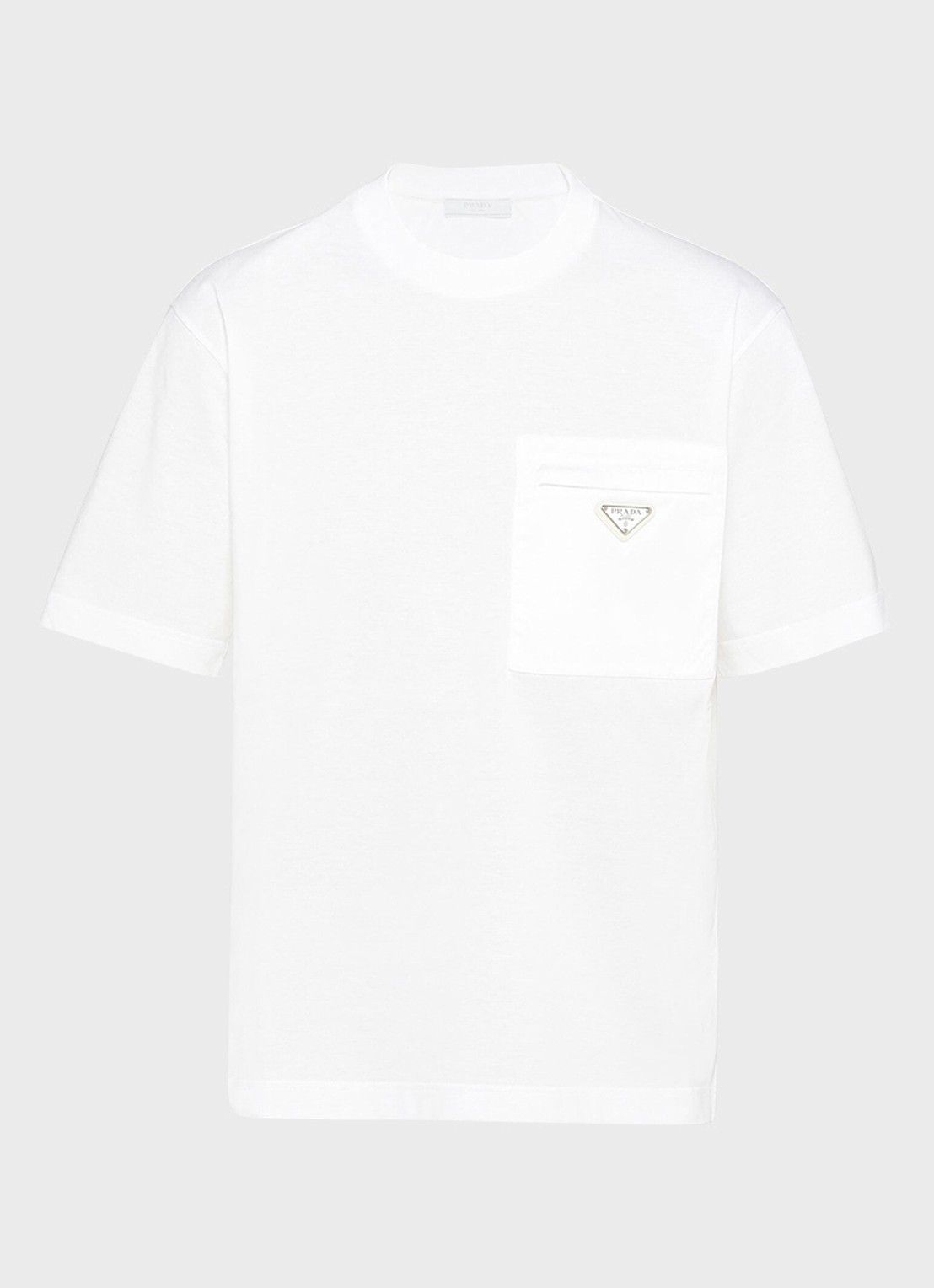 Prada Re-Nylon T-shirt met borstzak en logo - voorkant 2 white