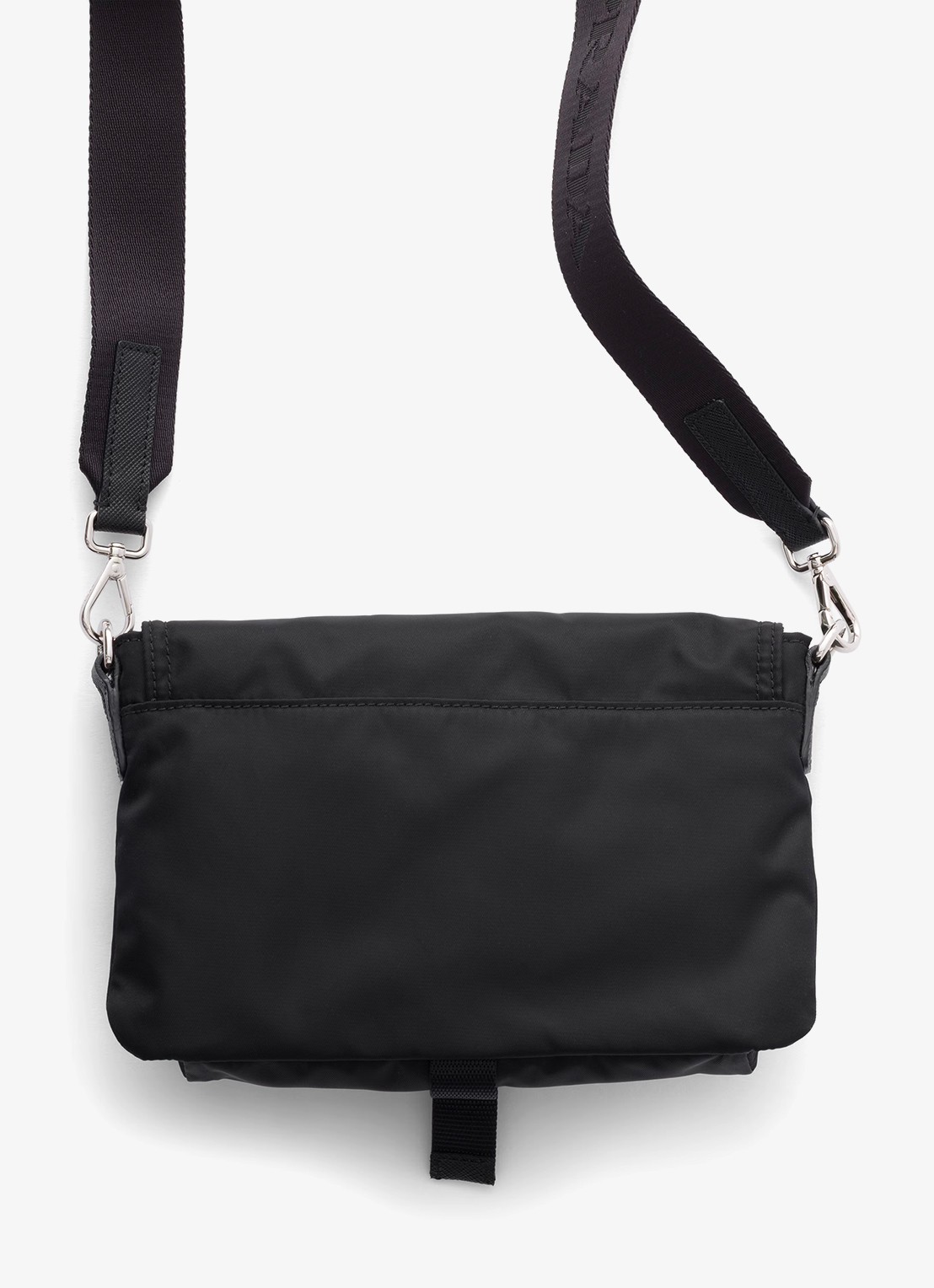Prada Re-Nylon telefoonhoesje met afneembare schouderriem - achterkant zwart