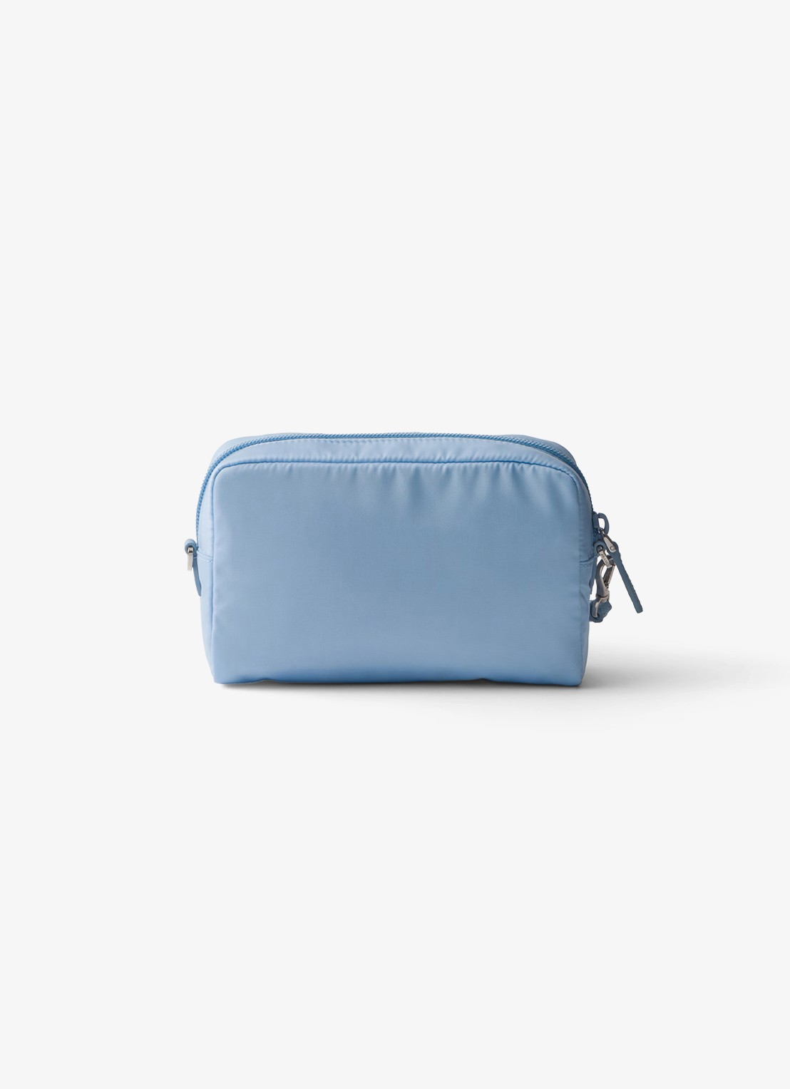 Prada Re-Nylon toilettas met leren details en logo - achterkant 5 lichtblauw