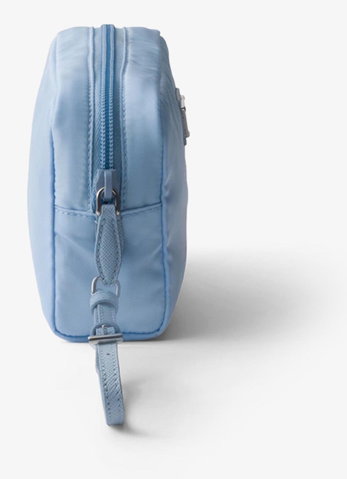 Prada Re-Nylon toilettas met leren details en logo - detail 2 lichtblauw