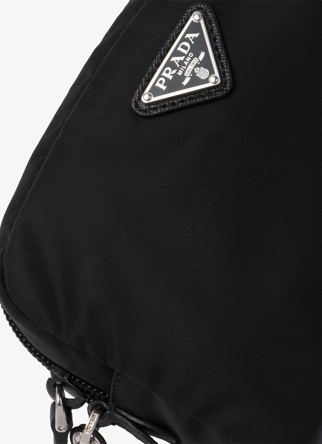Prada Re-Nylon toilettas met leren details en logo - detail 5 zwart