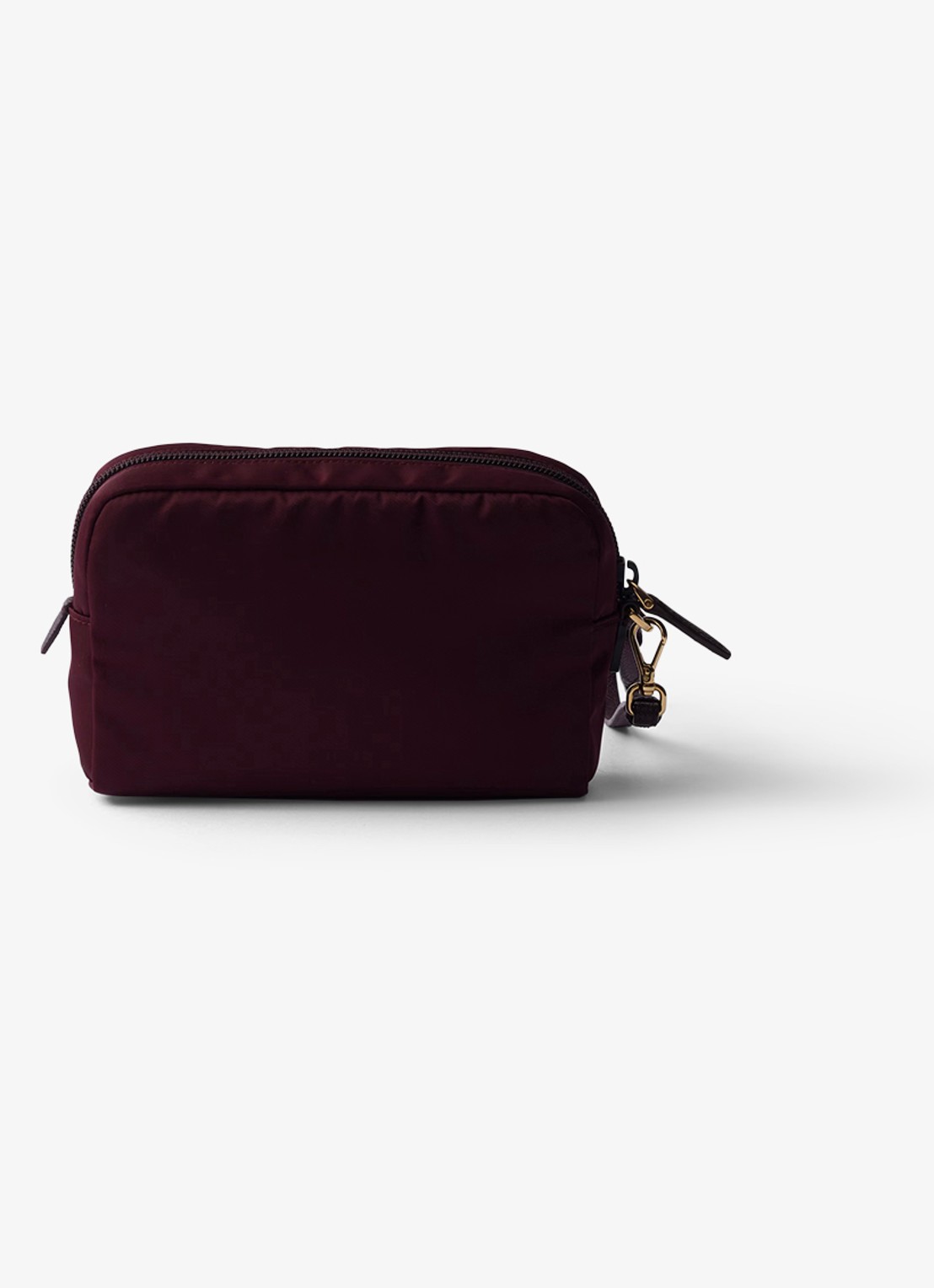 Prada Re-Nylon toilettas met leren details en logo - achterkant 5 bordeauxrood