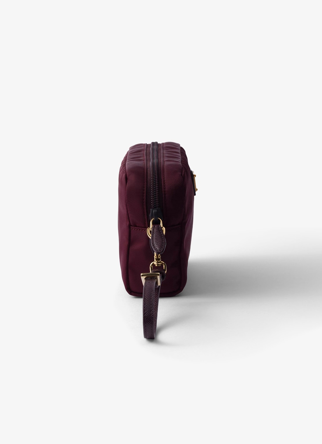 Prada Re-Nylon toilettas met leren details en logo - detail 3 bordeauxrood