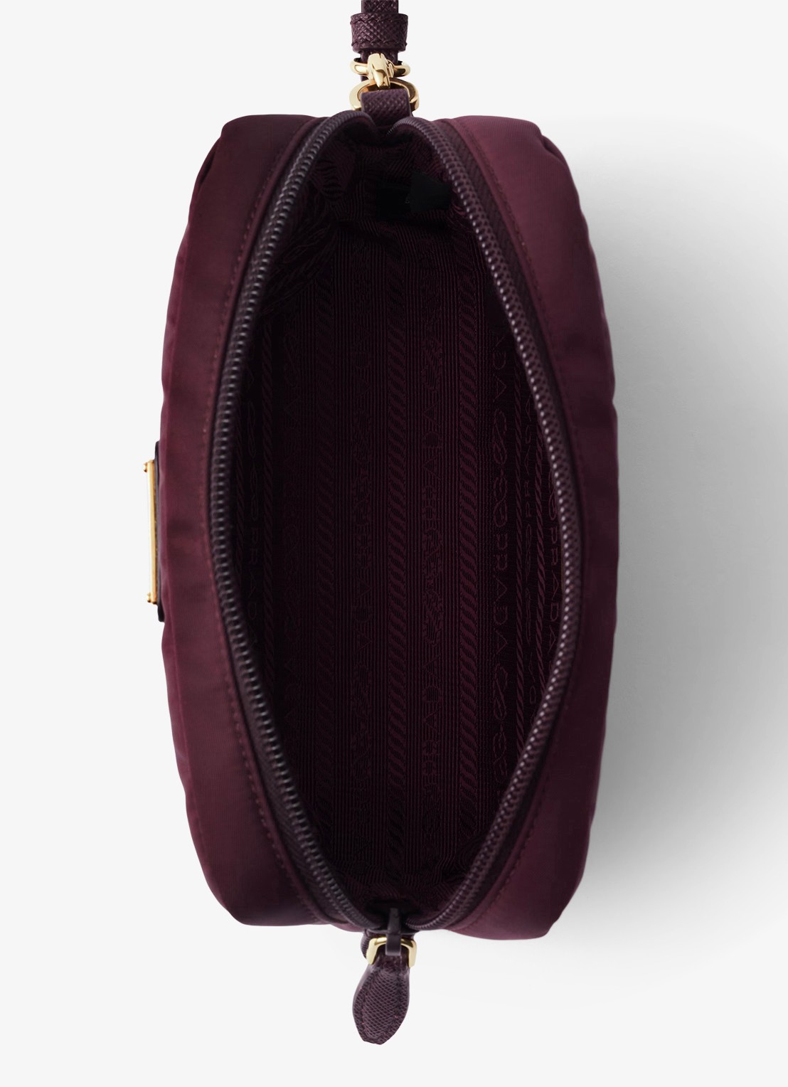 Prada Re-Nylon toilettas met leren details en logo - detail 4 bordeauxrood