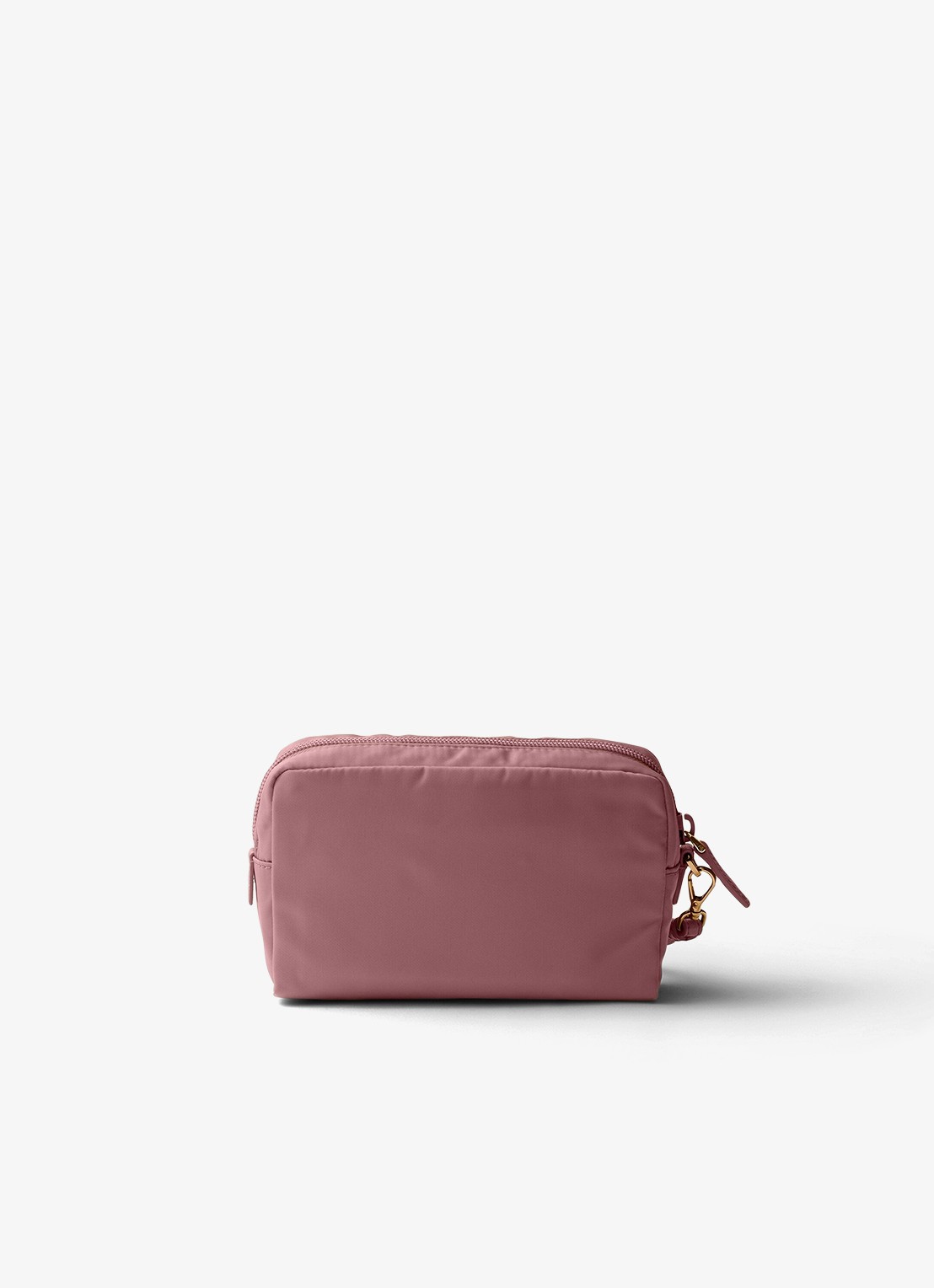 Prada Re-Nylon toilettas met leren details en logo - achterkant 5 oudroze