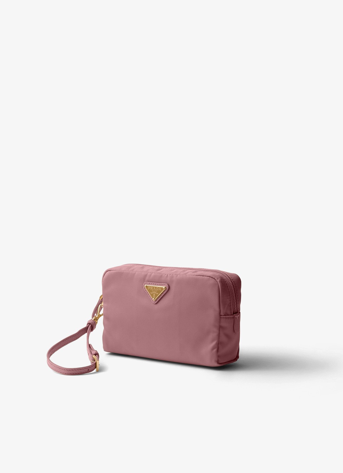 Prada Re-Nylon toilettas met leren details en logo - voorkant 2 oudroze