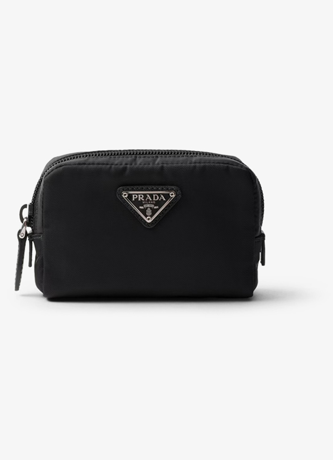 Prada Re-Nylon toilettas met logo - voorkant zwart