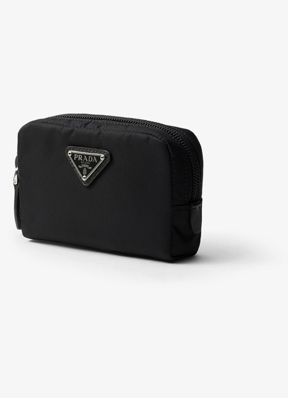 Prada Re-Nylon toilettas met logo - voorkant 2 zwart