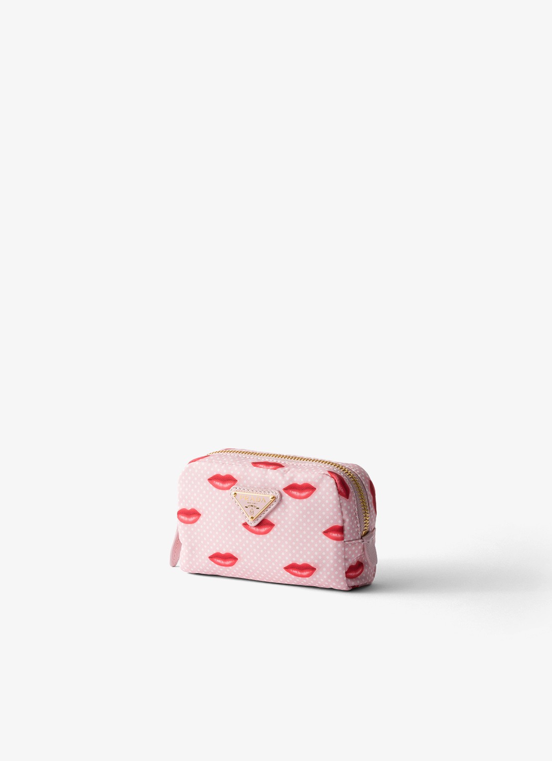 Prada Re-Nylon toilettas met print - voorkant 3 oudroze