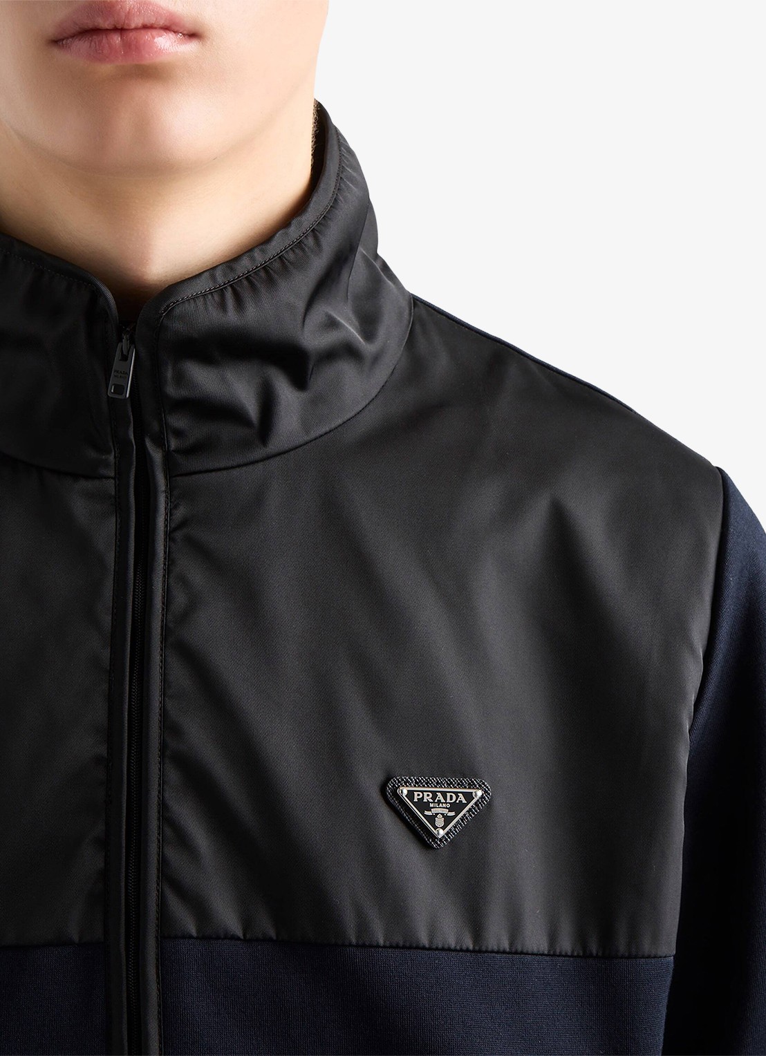 Prada Re-Nylon trackvest met ritszakken - detail 5 donkerblauw