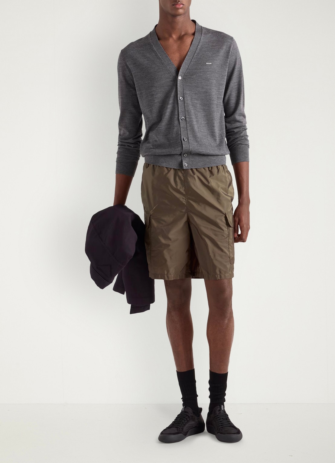 Prada Re-Nylon zwemshorts met klepzakken - voorkant 2 bronsgroen