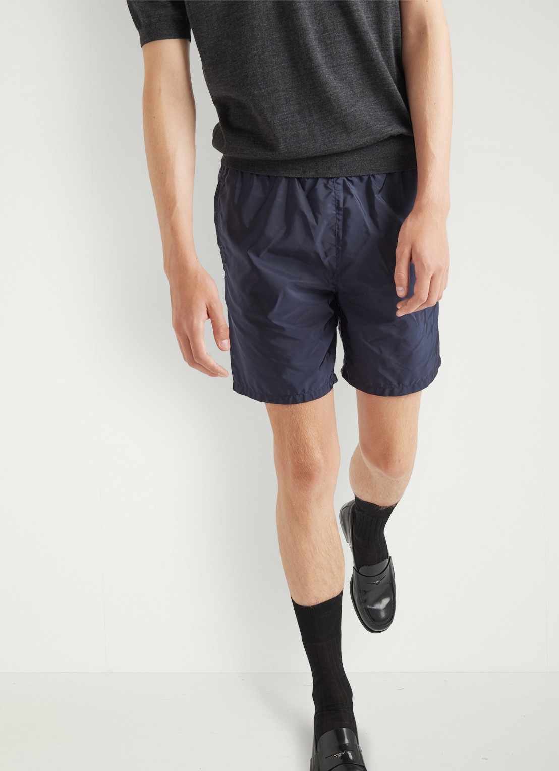 Prada Re-Nylon zwemshorts met steekzakken - detail 4 donkerblauw
