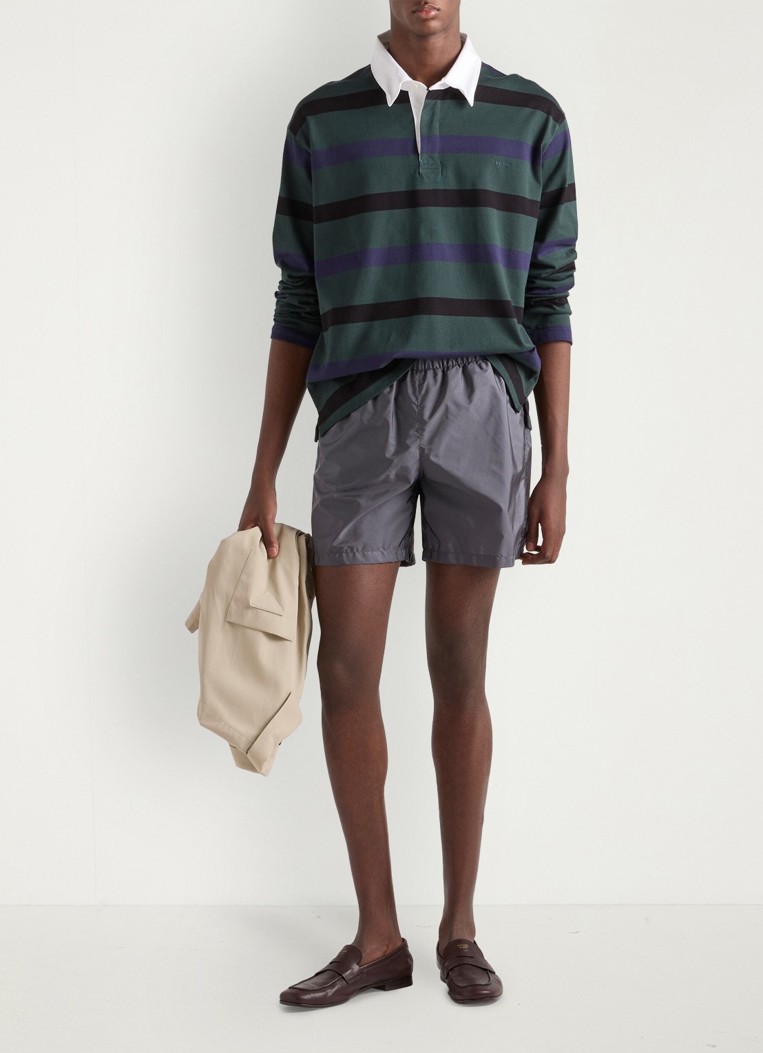 Prada Re-Nylon zwemshorts met steekzakken - voorkant 2 grijs