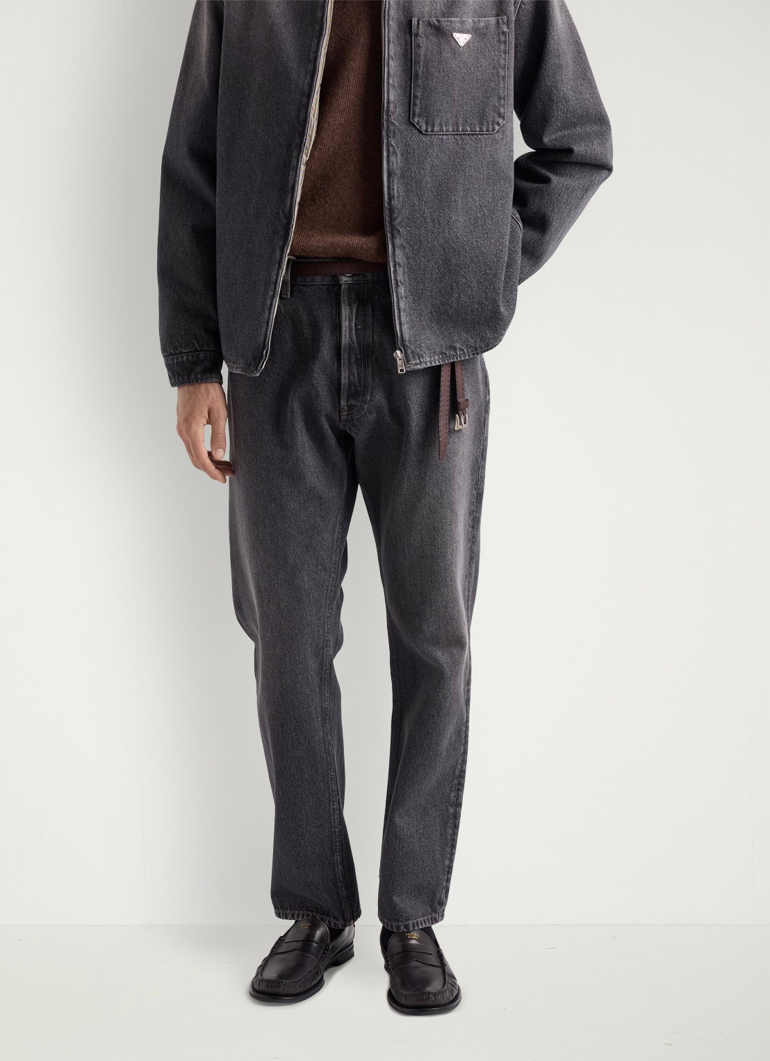 Prada Regular fit jeans met gekleurde wassing - detail zwart