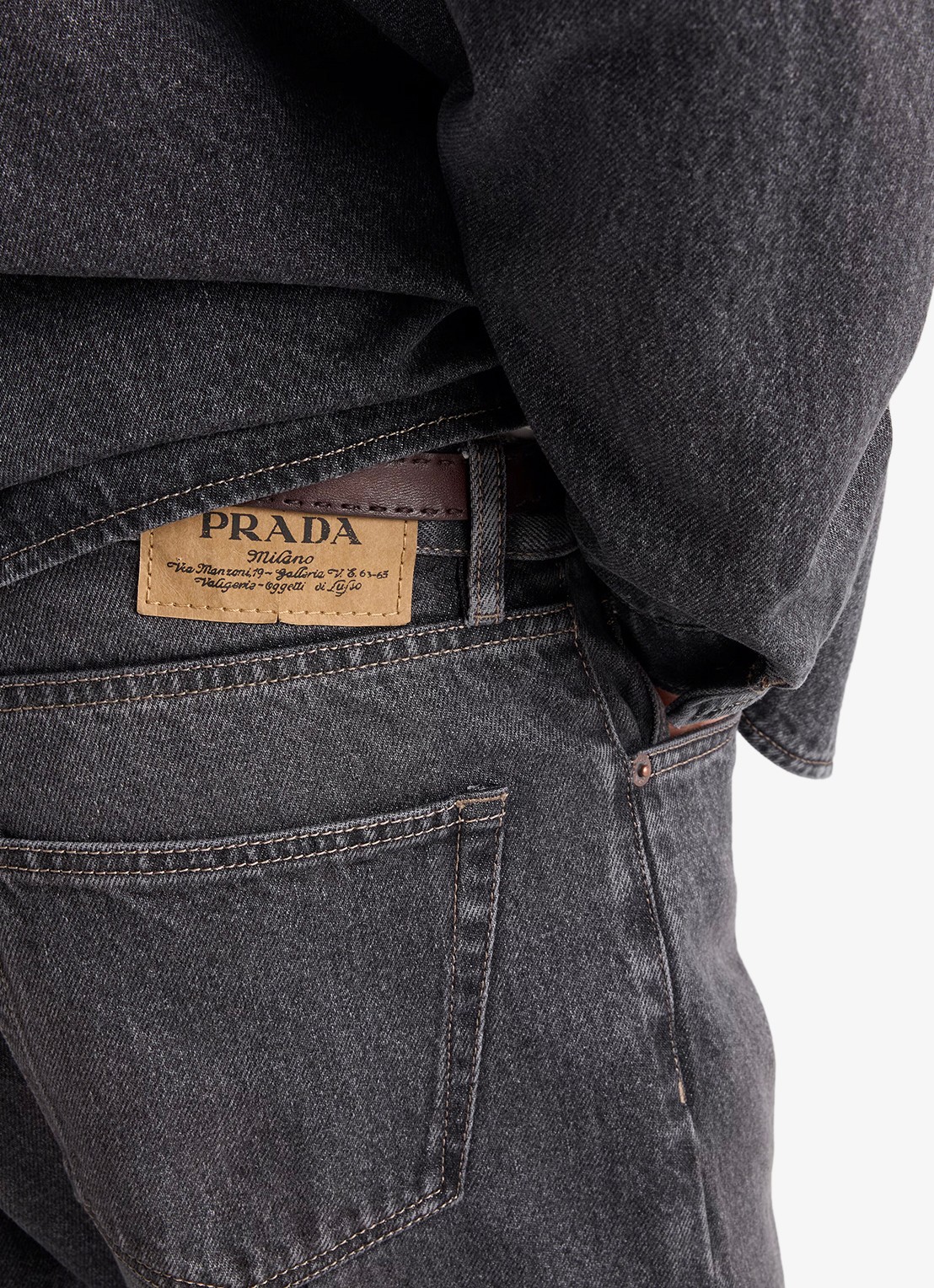 Prada Regular fit jeans met gekleurde wassing - detail 3 zwart