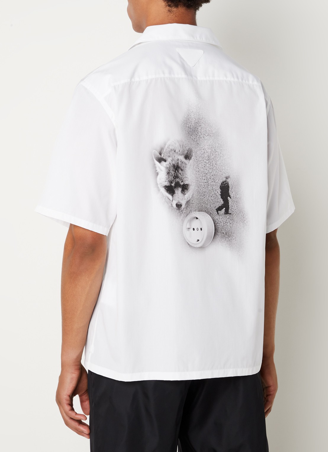 Prada Regular fit overhemd met logo- en backprint  - achterkant 4 wit