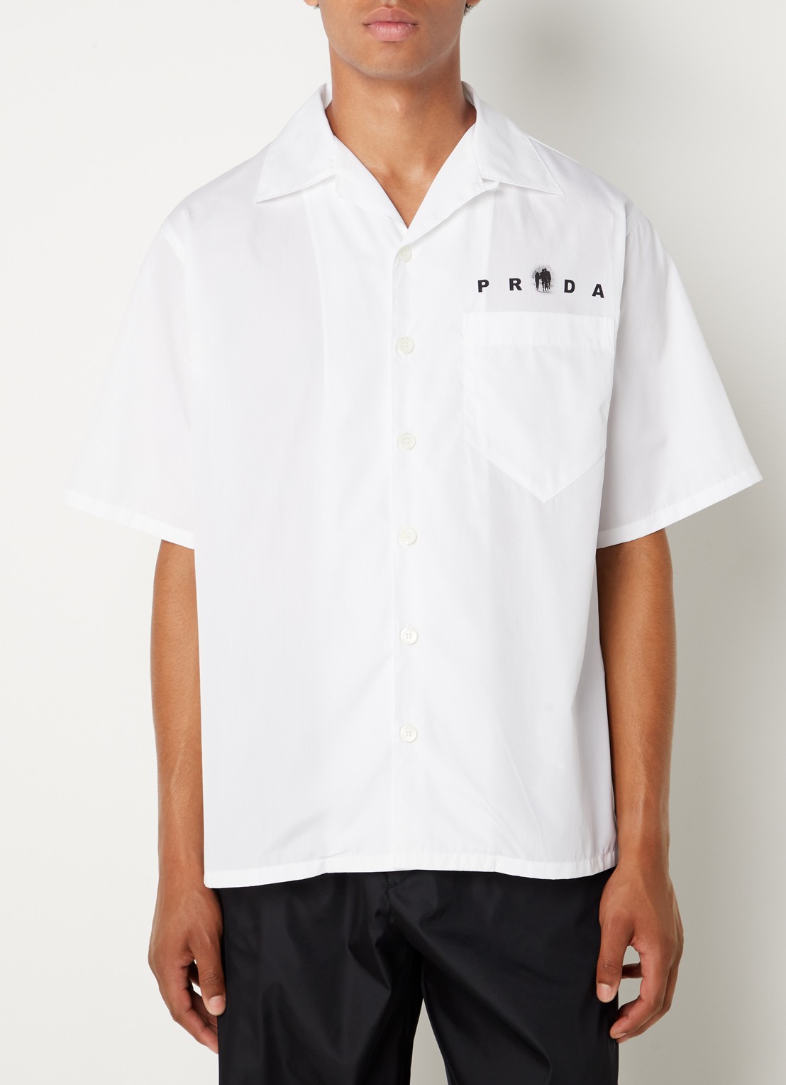 Prada Regular fit overhemd met logo- en backprint  - detail 3 wit