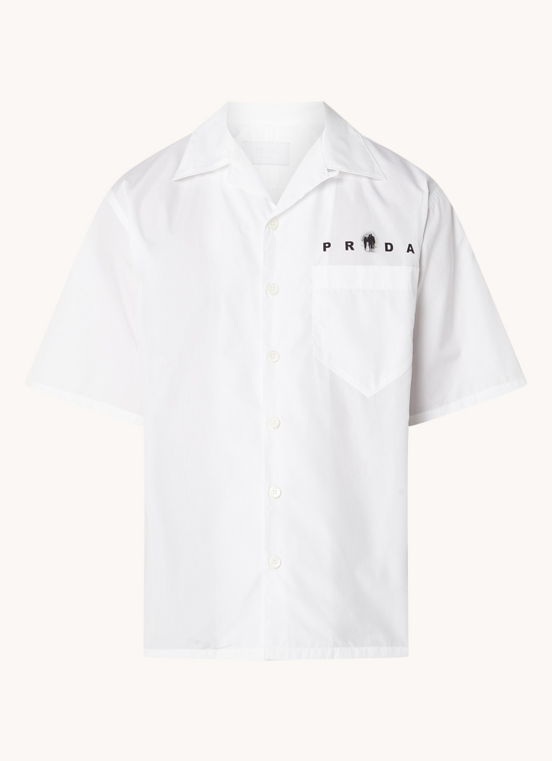 Prada Regular fit overhemd met logo- en backprint  - voorkant wit