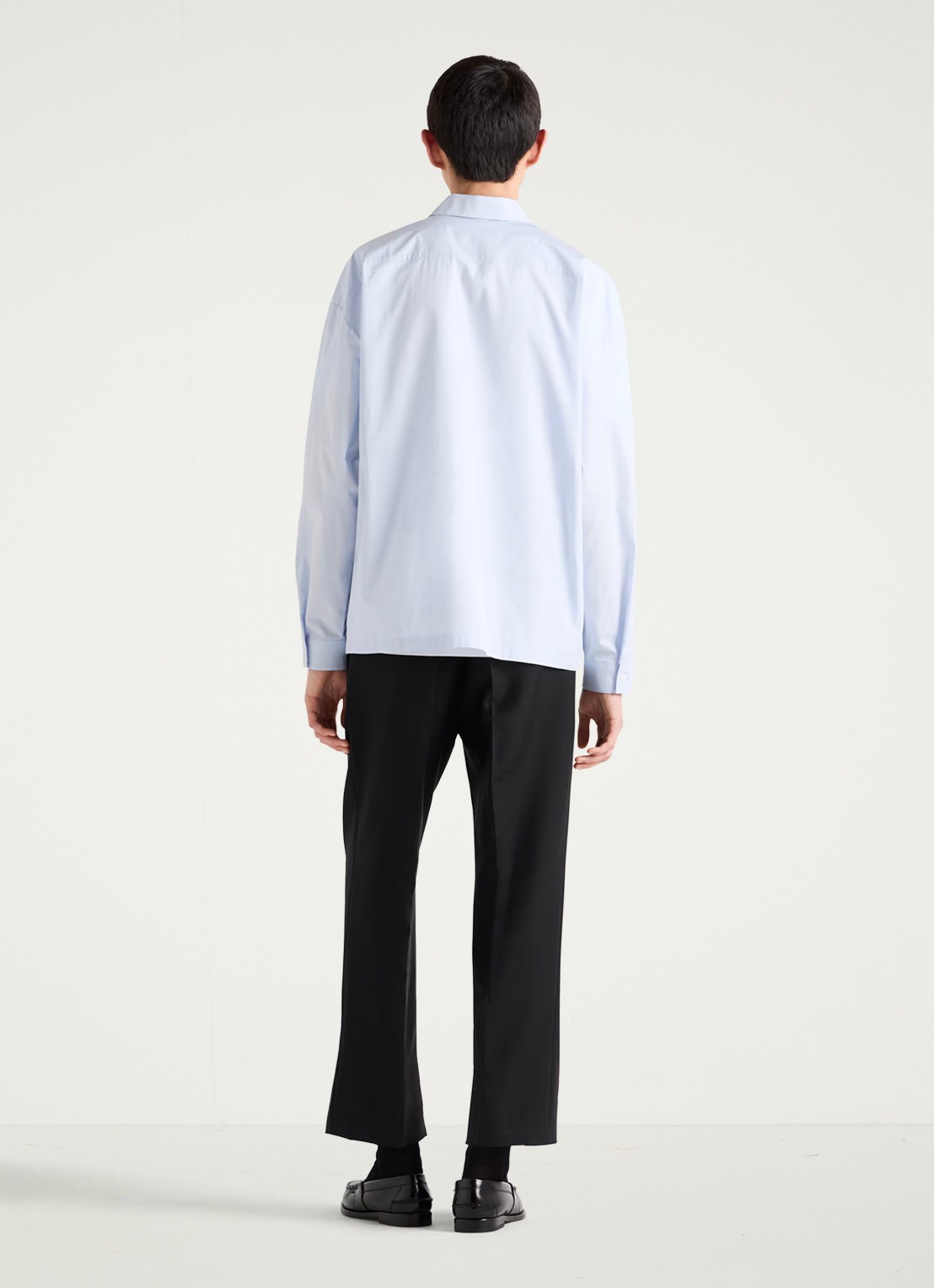 Prada Regular fit overshirt met borstzak - achterkant lichtblauw