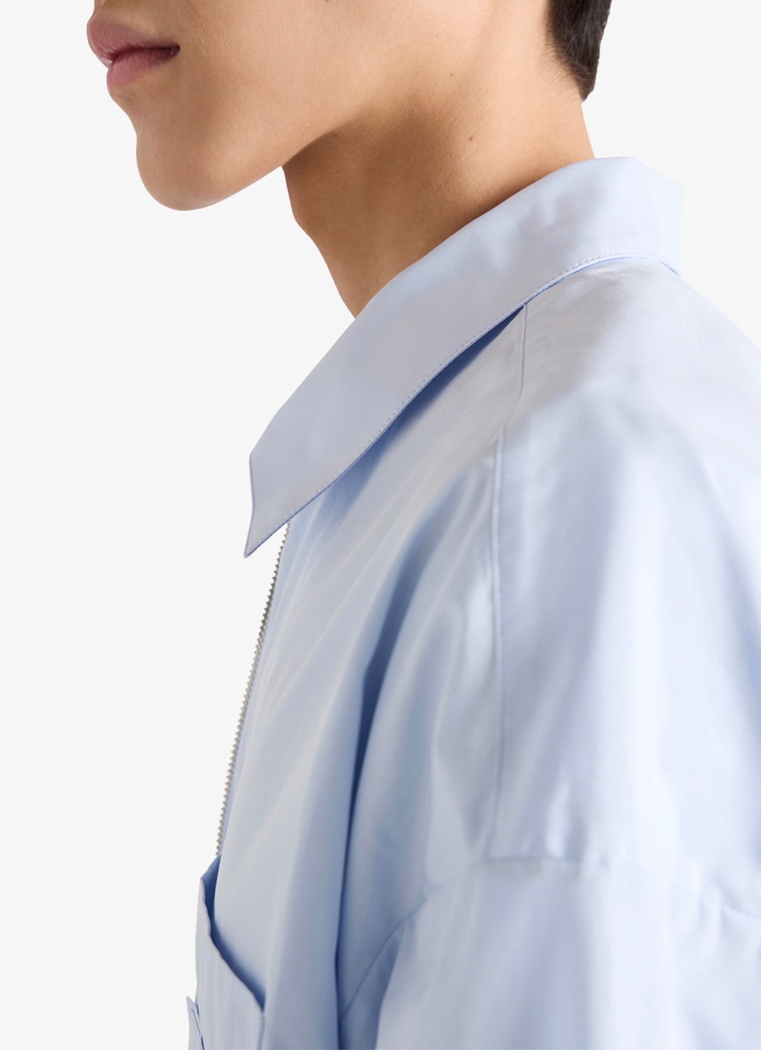 Prada Regular fit overshirt met borstzak - detail 5 lichtblauw