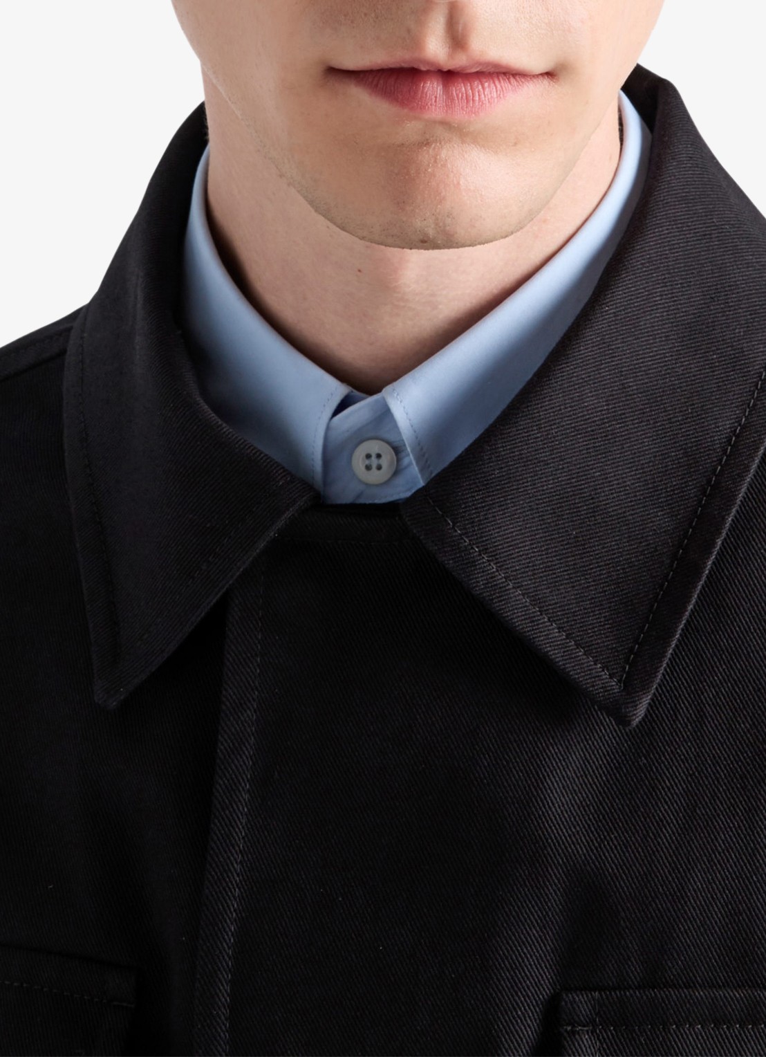 Prada Regular fit overshirt met klepzakken - detail 5 zwart