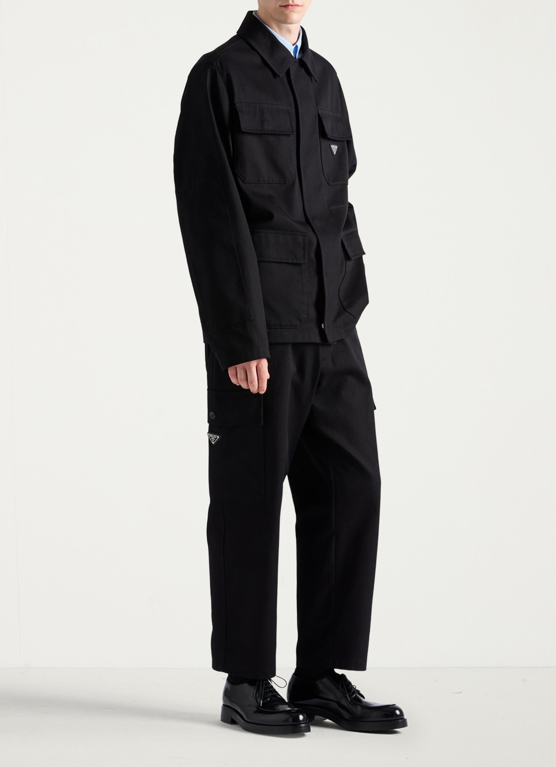 Prada Regular fit overshirt met klepzakken - voorkant 2 zwart
