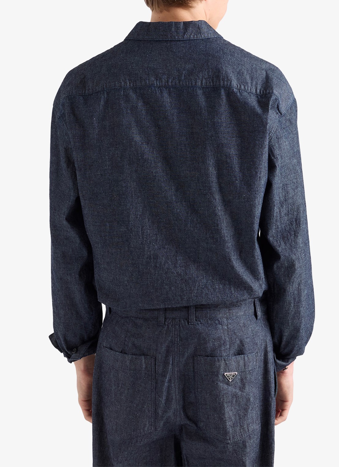 Prada Regular fit overshirt van chambray - achterkant 3 blauw