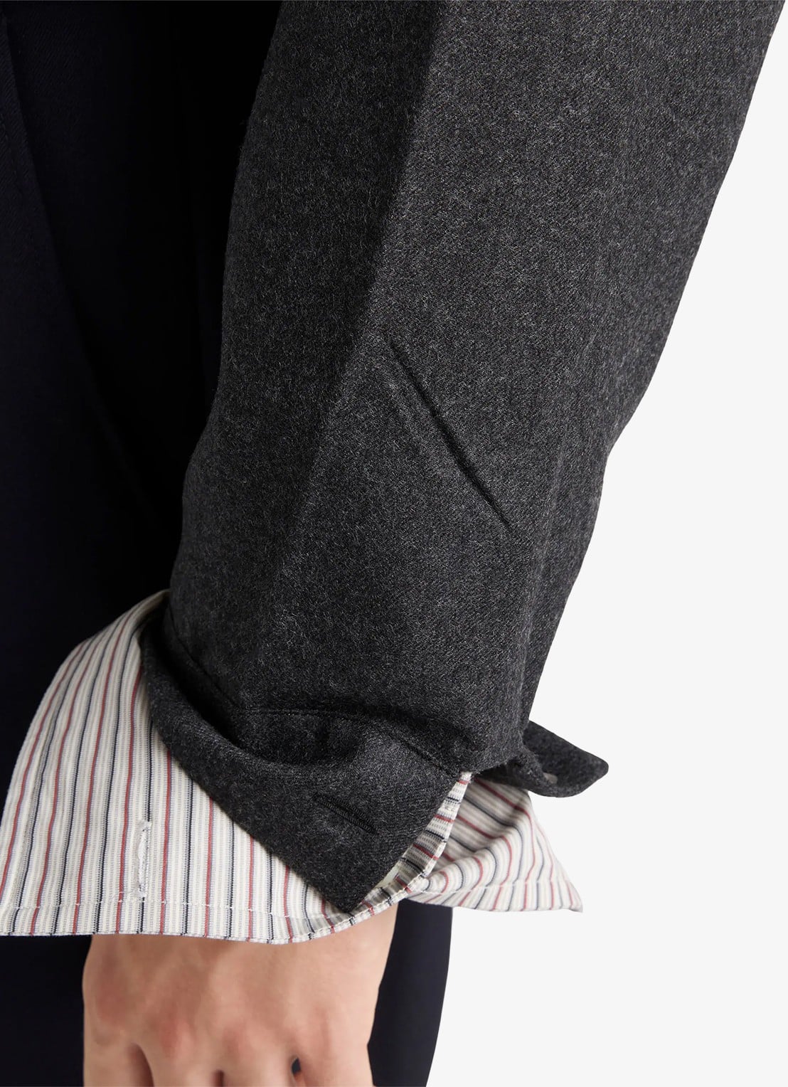 Prada Regular fit overshirt van scheerwol - detail 3 donkergrijs
