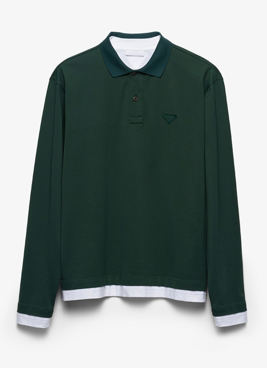 Prada Regular fit polo met contrast - voorkant 4 donkergroen