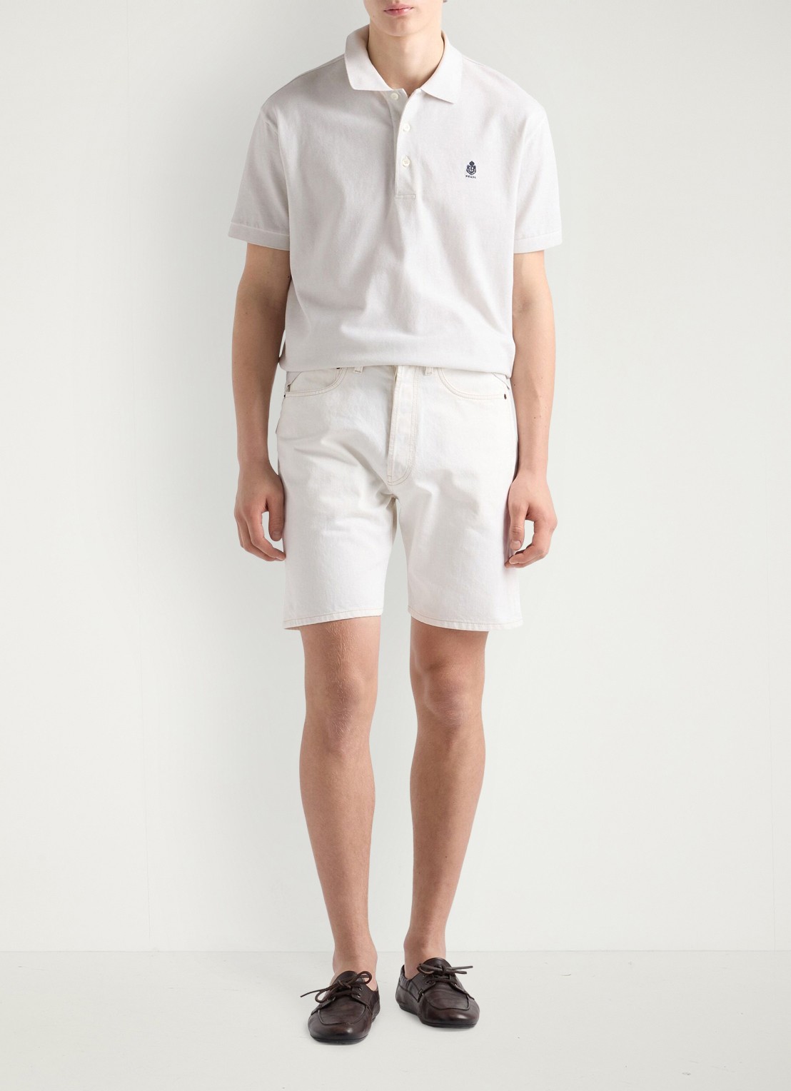 Prada Regular fit polo met logoborduring - detail wit