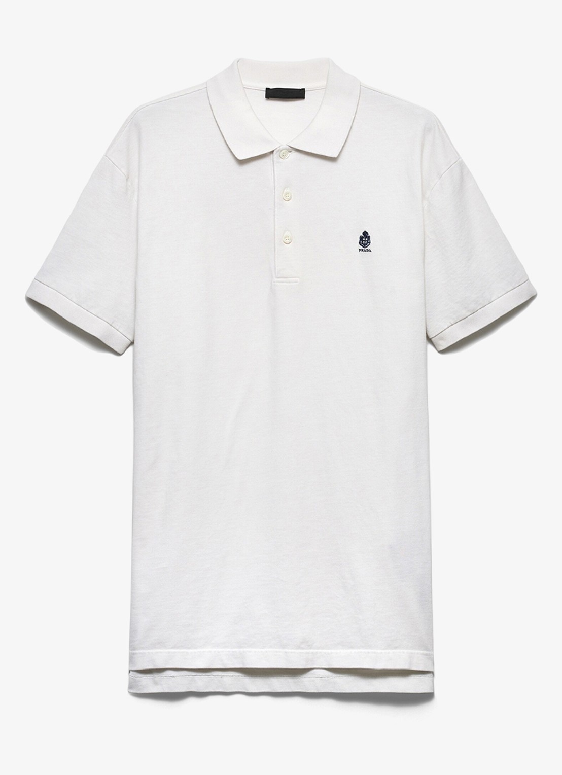 Prada Regular fit polo met logoborduring - voorkant 5 wit
