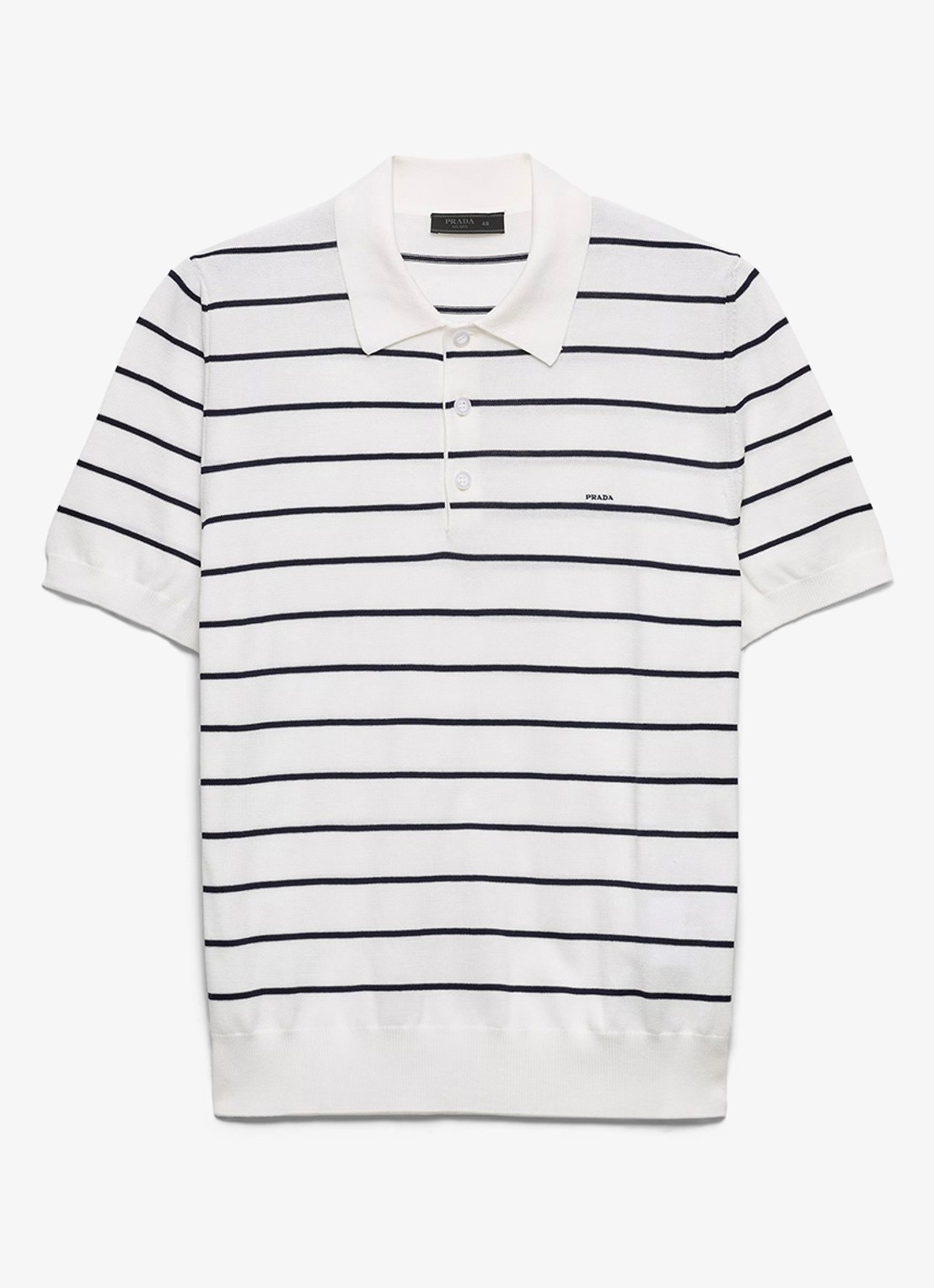 Prada Regular fit polo met streepprint - voorkant 2 wit