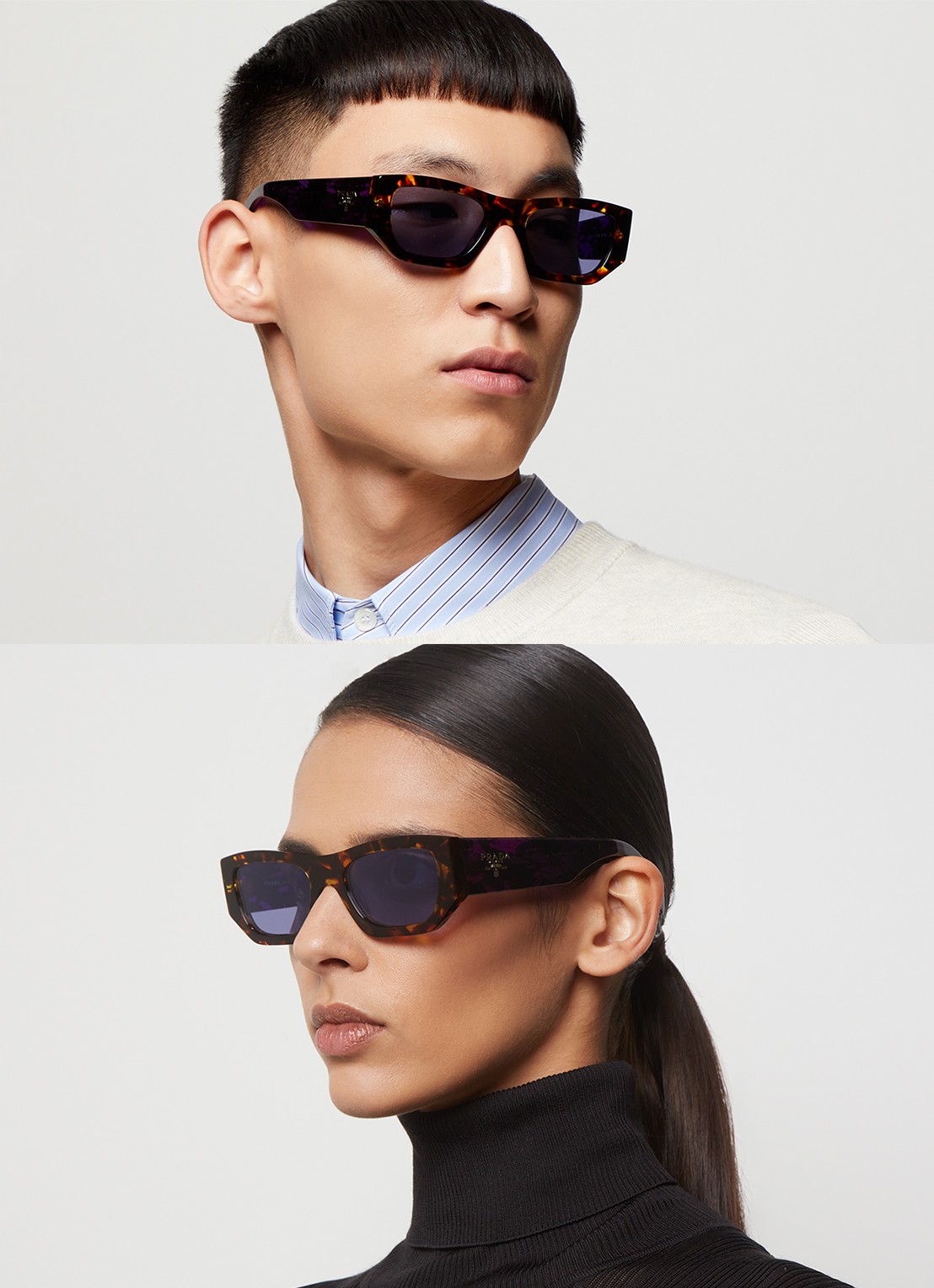 Prada Retro zonnebril PRA01S - voorkant 5 donkerbruin