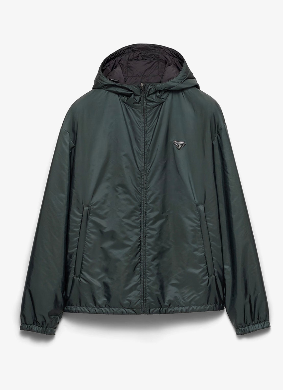 Prada Reversible Re-Nylon jack met ritszakken - voorkant 4 donkergroen