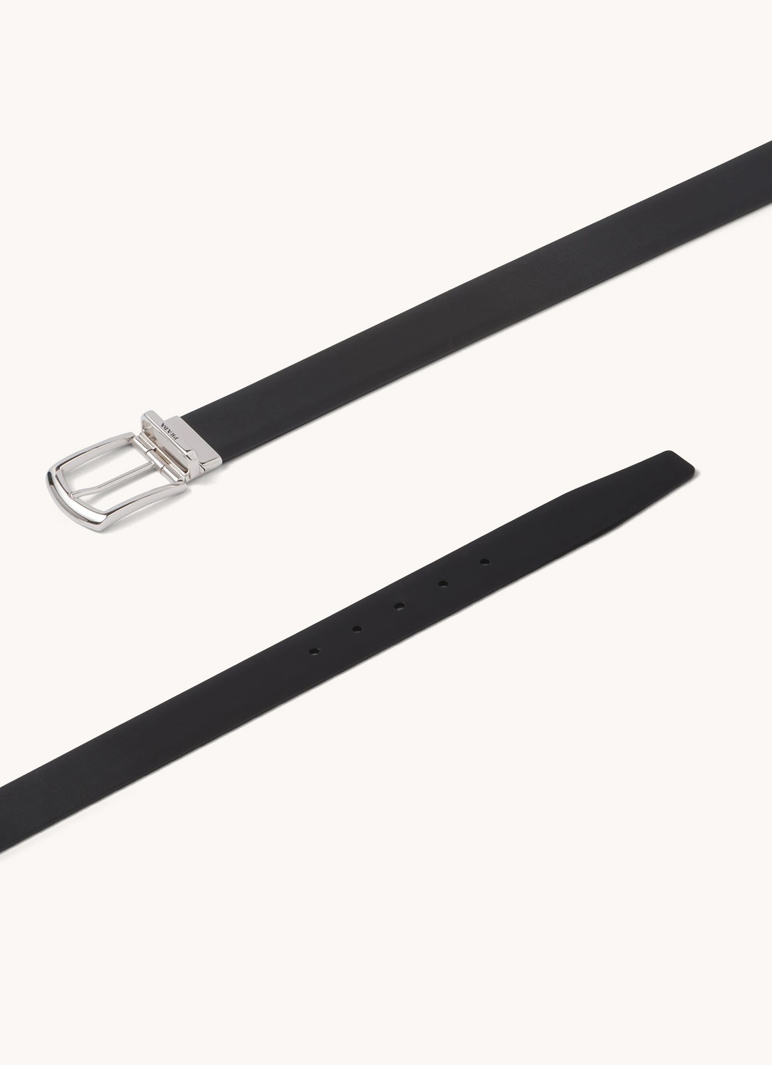 Prada Reversible riem van leer - detail 5 zwart