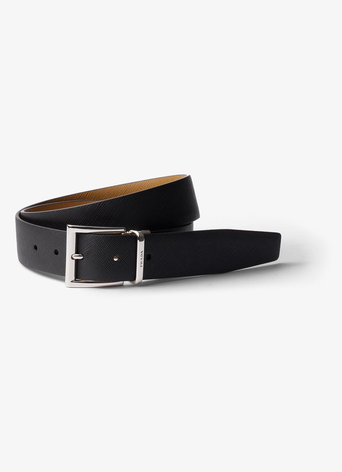 Prada Reversible riem van leer - voorkant camel